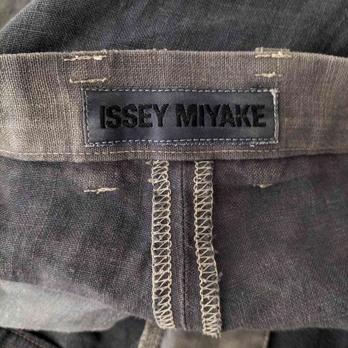 イッセイミヤケ ISSEY MIYAKE 91SS 後染め リネンパンツ レディース JPN:L