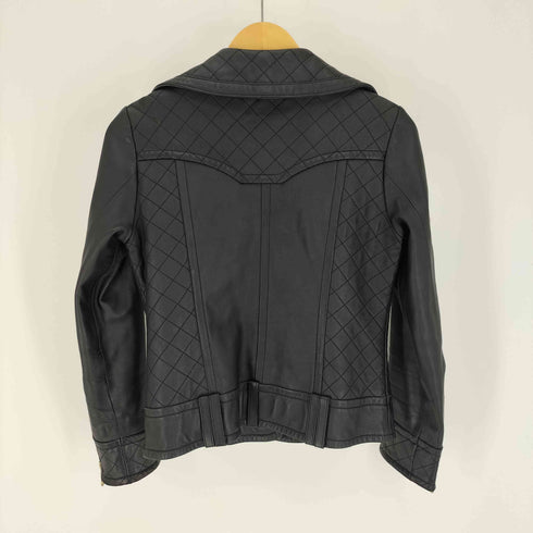 レイビームス Ray BEAMS 金ボタン シープスキン レザー ライダース ジャケット レディース