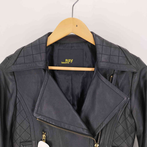 レイビームス Ray BEAMS 金ボタン シープスキン レザー ライダース ジャケット レディース