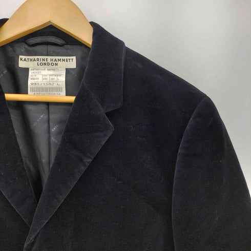 キャサリンハムネットロンドン KATHARINE HAMNETT LONDON 比翼ボタン ベロアコート メンズ L