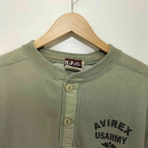 アヴィレックス AVIREX ヘンリーネック サーマルTシャツ メンズ JPN:L