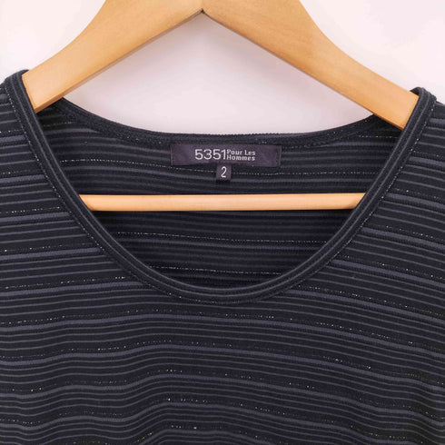 ゴーサンゴーイチプールオム 5351 POUR LES HOMMES ラメボーダーカットソー メンズ 2