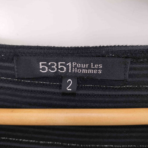 ゴーサンゴーイチプールオム 5351 POUR LES HOMMES ラメボーダーカットソー メンズ 2