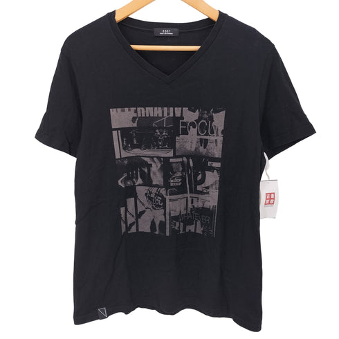 ゴーサンゴーイチプールオム 5351 POUR LES HOMMES フォトコラージュ Vネック半袖Tシャツ メンズ 50