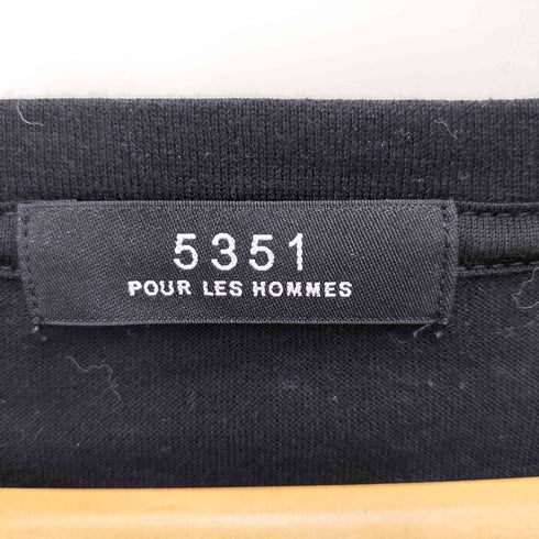 ゴーサンゴーイチプールオム 5351 POUR LES HOMMES フォトコラージュ Vネック半袖Tシャツ メンズ 50