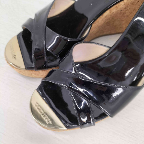 ジミーチュウ JIMMY CHOO PANDORA 36 PAT メタルトゥ ウェッジソール エスパドリーユ レディース JPN:36