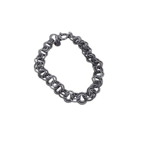 SILVER925刻印 ダブルリングブレスレット メンズ