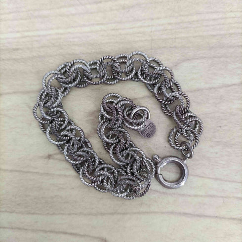 SILVER925刻印 ダブルリングブレスレット メンズ