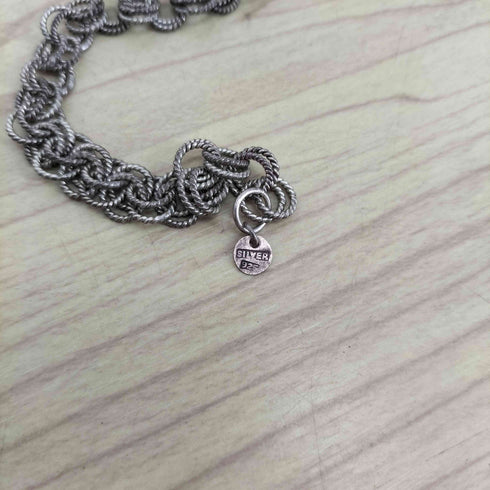 SILVER925刻印 ダブルリングブレスレット メンズ