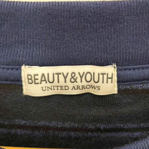 ビューティーアンドユースユナイテッドアローズ BEAUTY & YOUTH UNITED ARROWS パイル ボーダー クルーネック Tシャツ メンズ JPN:M