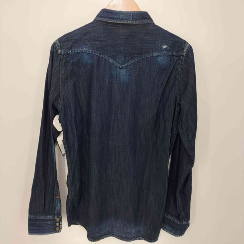 ディーゼル DIESEL ダメージ加工 インディゴウエスタンシャツ メンズ import:XS