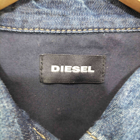 ディーゼル DIESEL ダメージ加工 インディゴウエスタンシャツ メンズ import:XS