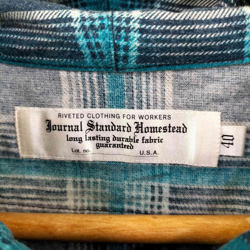 ジャーナルスタンダードホームステッド JOURNAL STANDARD J.S HOMESTEAD プリントネル フーデッドシャツ メンズ 40