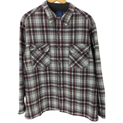 ペンドルトン PENDLETON USA製 ウール100 ダブルポケット 開襟チェックシャツ Board Shirt オープンカラー ボックスシルエット メンズ JPN:XL