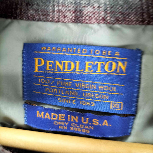 ペンドルトン PENDLETON USA製 ウール100 ダブルポケット 開襟チェックシャツ Board Shirt オープンカラー ボックスシルエット メンズ JPN:XL