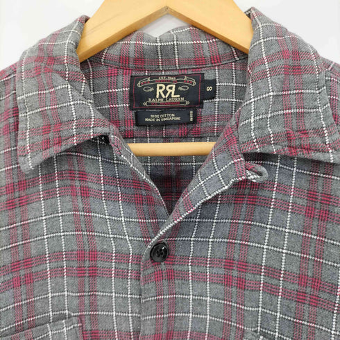 ダブルアールエルラルフローレン RRL RALPH LAUREN 90S 3ツ星 チェックオープンカラーシャツ メンズ import:S