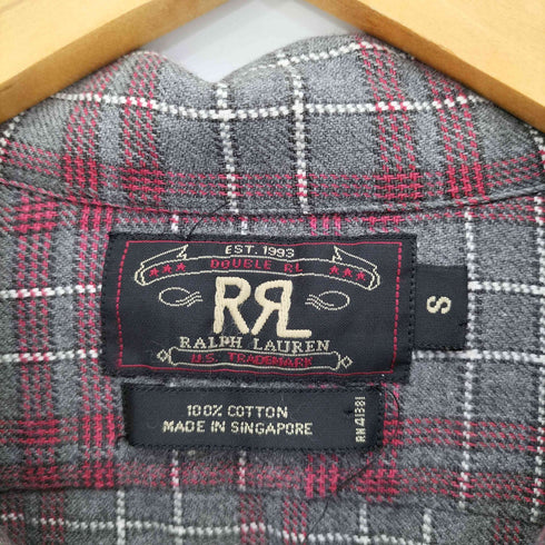 ダブルアールエルラルフローレン RRL RALPH LAUREN 90S 3ツ星 チェックオープンカラーシャツ メンズ import:S