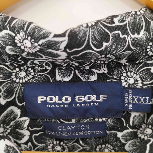ポロゴルフラルフローレン POLO GOLF RALPH LAUREN 90S CLAYTON 花柄リネンコットンシャツ ブラック メンズ import:XXL