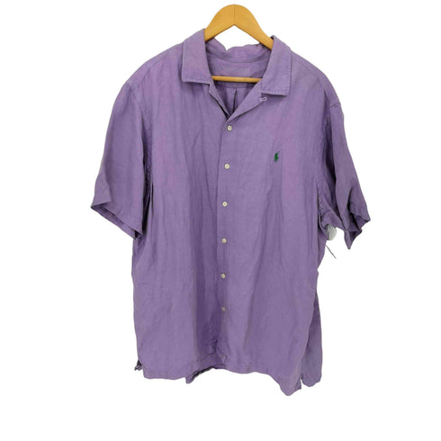 ポロバイラルフローレン Polo by RALPH LAUREN シルクリネンオープンカラーシャツ ラベンダー メンズ