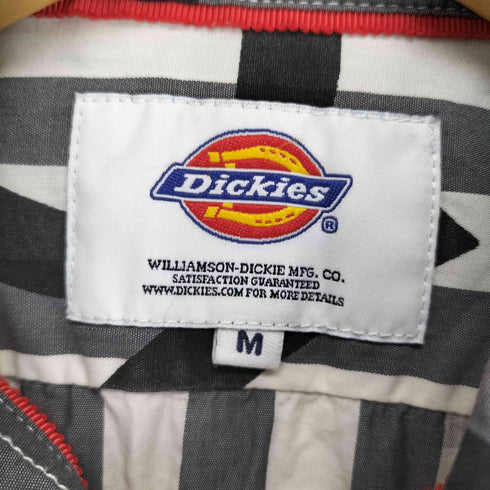 ディッキーズ Dickies 文字×ストライプ 総柄半袖シャツ メンズ JPN:M