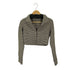 ザラ ZARA スキッパークロップドシャツ 千鳥格子 レディース import:M