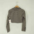 ザラ ZARA スキッパークロップドシャツ 千鳥格子 レディース import:M