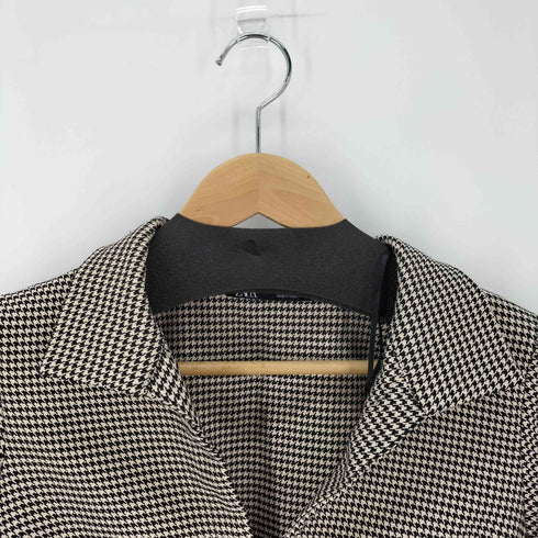 ザラ ZARA スキッパークロップドシャツ 千鳥格子 レディース import:M