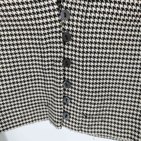ザラ ZARA スキッパークロップドシャツ 千鳥格子 レディース import:M