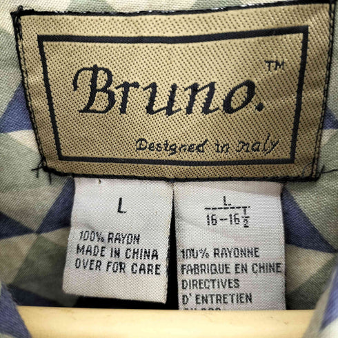 ブルーノ BRUNO オーバーサイズ 総柄 S/S レーヨン シャツ メンズ JPN:L