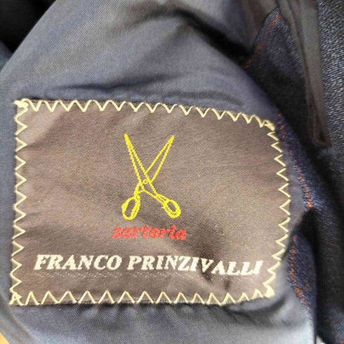 FRANCO PRINZIVALLI チェック柄 ウール 3Bテーラードジャケット メンズ