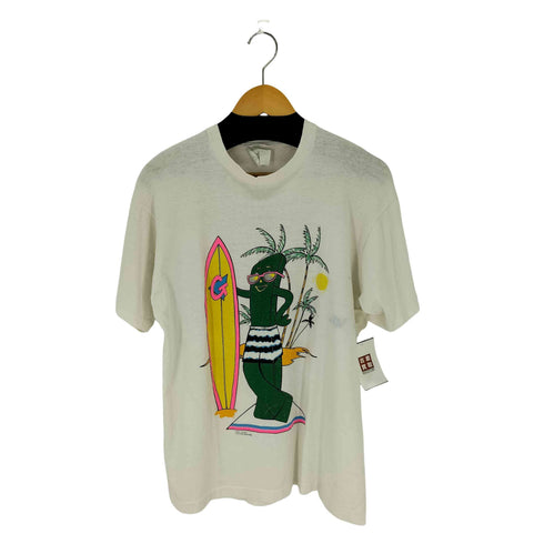 80s 両面プリントS/S TEE サーフ シングルステッチ ©VILLAGE MENS 1986 メンズ JPN:L