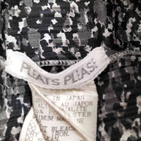 プリーツプリーズイッセイミヤケ PLEATS PLEASE ISSEY MIYAKE 90S 総柄ノースリーブブラウス レディース JPN:3