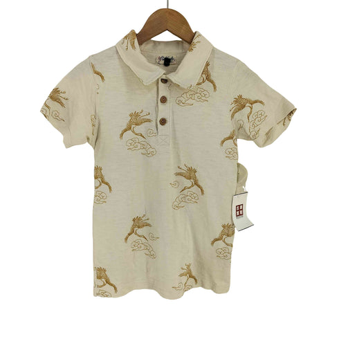 エターナル ETERNAL Japanese pattern crane ポロシャツ メンズ import:XS