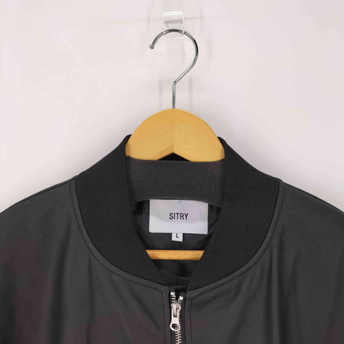 SITRY oversize synthetic leatherMA-1 PUレザーオーバーサイズボンバージャケット メンズ JPN:L