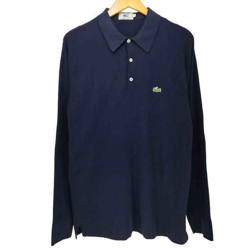 アイゾッドラコステ IZOD LACOSTE 70-80s 糸巻タグ 青タグ 胸ロゴ刺繍 ロングスリーブポロシャツ メンズ import:L