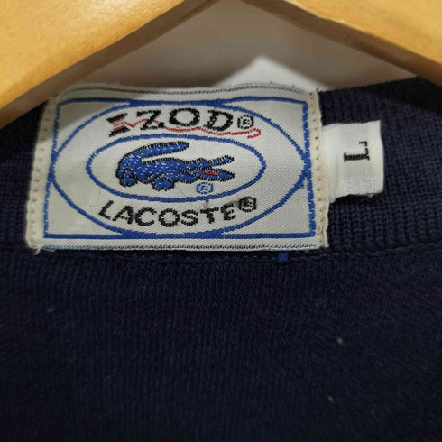 アイゾッドラコステ IZOD LACOSTE 70-80s 糸巻タグ 青タグ 胸ロゴ刺繍 ロングスリーブポロシャツ メンズ import:L