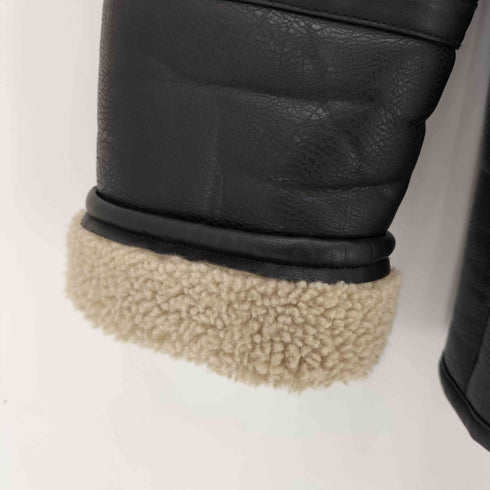 エイチアンドエム H&M 裏ボア フェイクレザー ジップアップブルゾン メンズ M