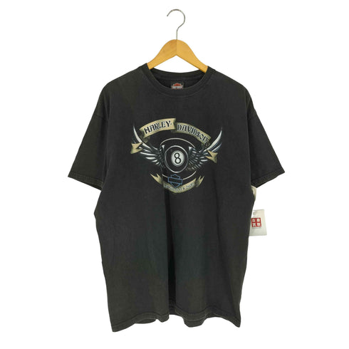 ハーレーダビッドソン HARLEY-DAVIDSON USA製 両面プリント 8ボール クルーネックTシャツ メンズ import:XL