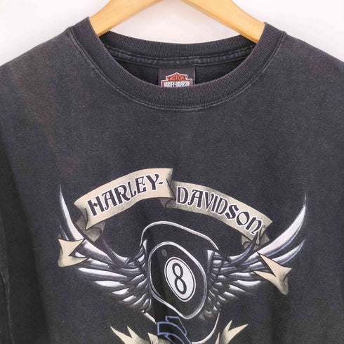 ハーレーダビッドソン HARLEY-DAVIDSON USA製 両面プリント 8ボール クルーネックTシャツ メンズ import:XL