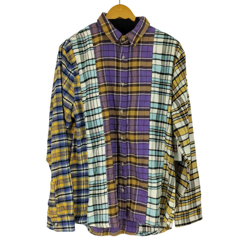 ザラ ZARA CONTRAST CHECKED SHIRT メンズ import:M