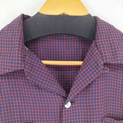 50-60S Lamella オープンカラーチェック L/S シルクシャツ メンズ 16 1/2