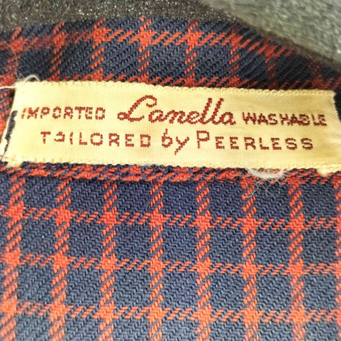50-60S Lamella オープンカラーチェック L/S シルクシャツ メンズ 16 1/2