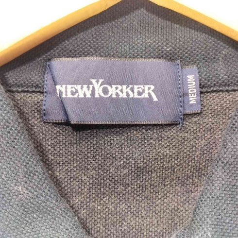 ニューヨーカー NEWYORKER ハーフジップ鹿の子半袖ポロシャツ メンズ M