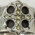 316L Jewel Gothic Croos-Ring サージカルステンレス クロスフレアリング 10号 メンズ 10号