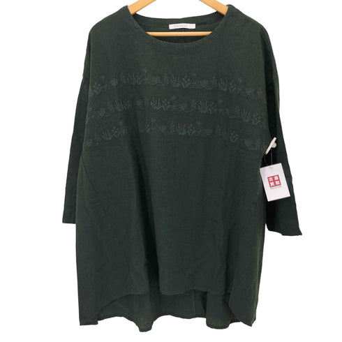 サンバレー Sun Valley リネン混 刺繍ブラウス レディース