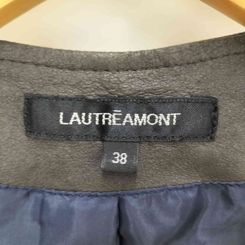 ロートレアモン LAUTREAMONT やぎ革 ノーカラーレザージャケット レディース JPN:38