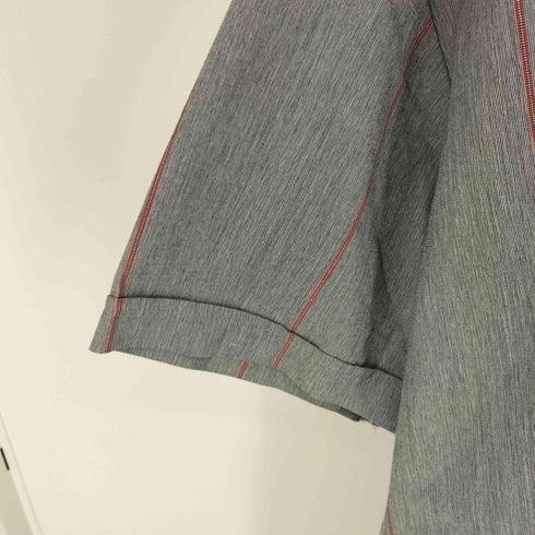 MarvHolland 企業ロゴ ワッペン ライン ボタンダウン S/S シャツ ビッグサイズ メンズ 2XL