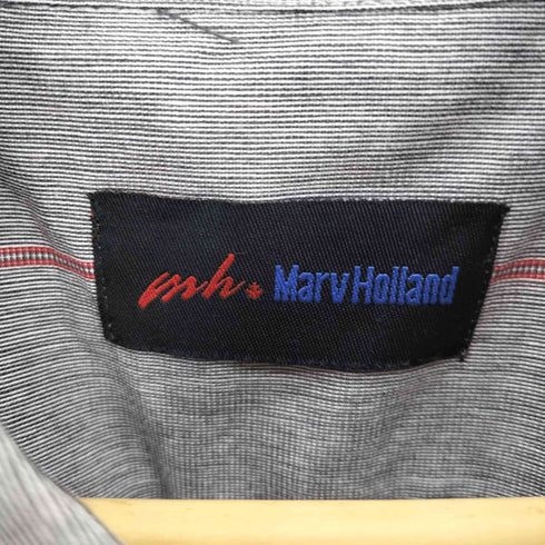MarvHolland 企業ロゴ ワッペン ライン ボタンダウン S/S シャツ ビッグサイズ メンズ 2XL