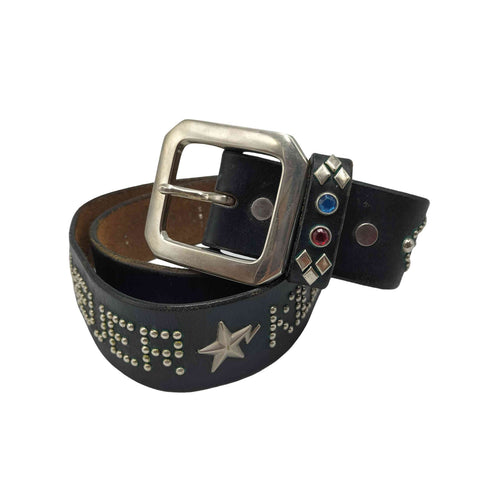 アベイシングエイプ A BATHING APE APE SHALL NEVER KILL APE STUDS BELT スタッズ レザー ベルト メンズ M