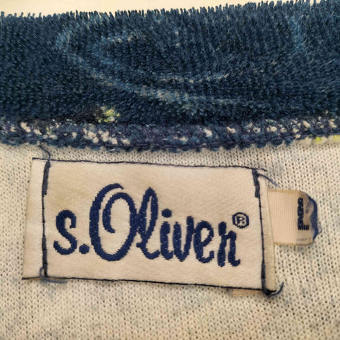 S.OLIVER ユーロ 総柄 パイル地Tシャツ メンズ JPN:L